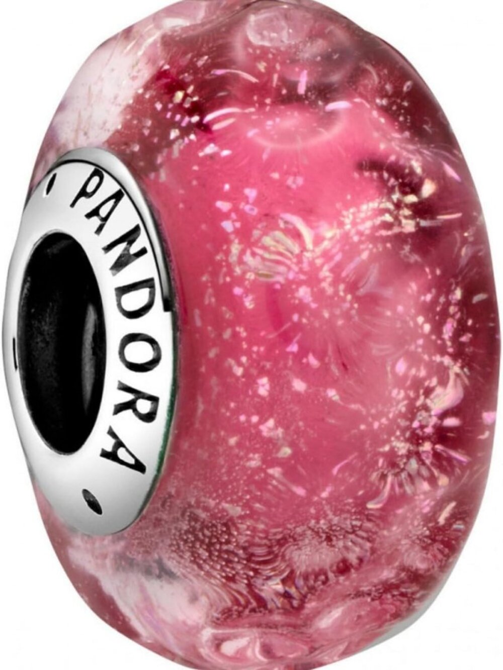 Wavy Pink Murano Glass Charm - Unique Handmade Jewelry for Bracelets & Necklaces